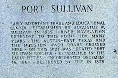 Port Sullivan Hikstorical Marker, Milam County, TX